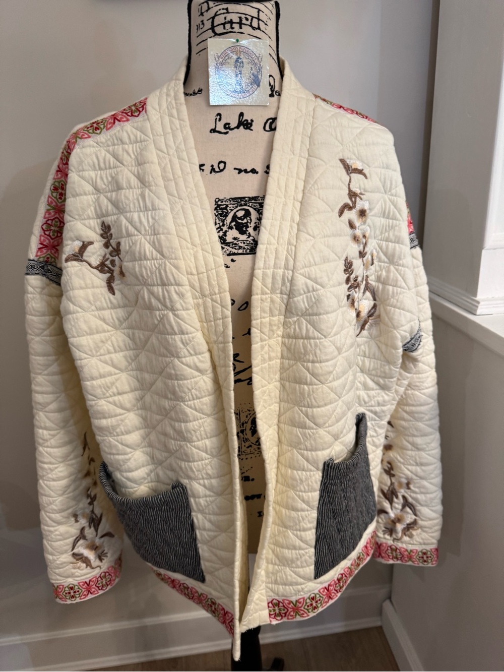 POL Medium Quilted Jacket Color Ecru